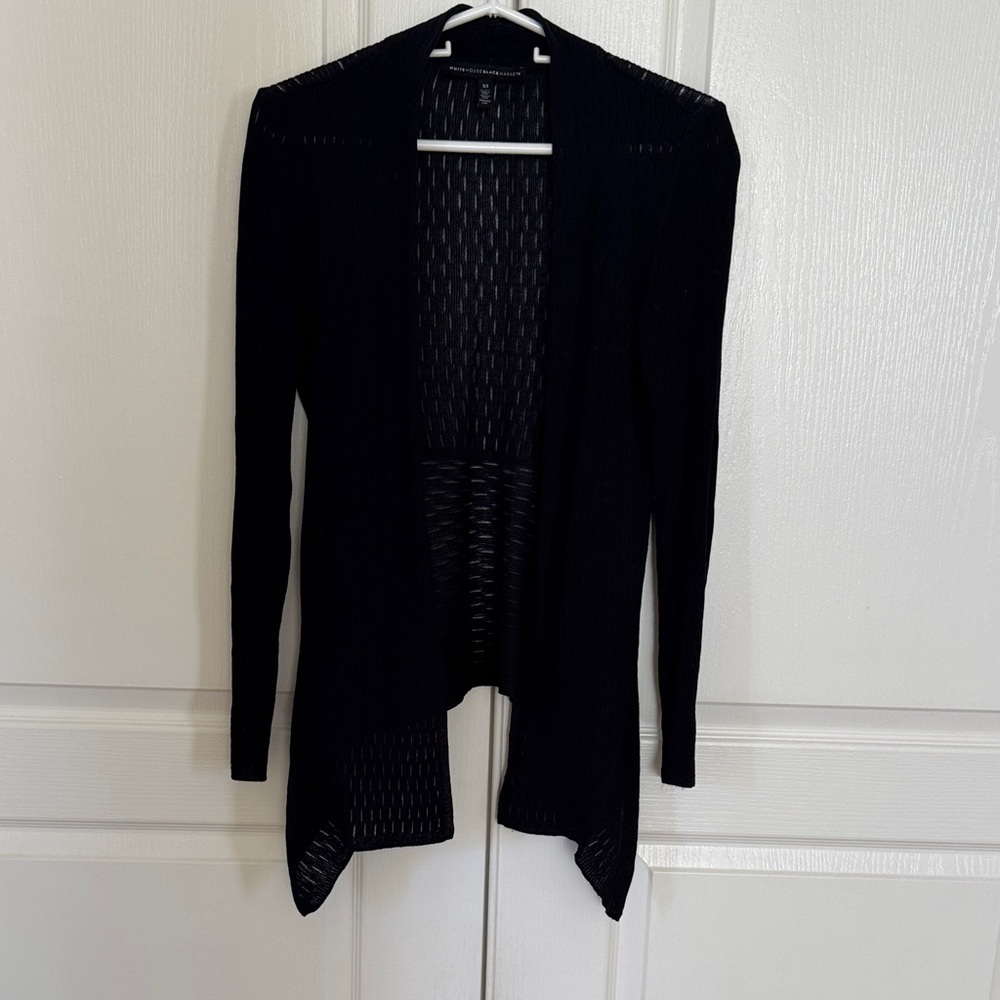 WHBM Black Open-Front Women’s Lightweight Cardigan